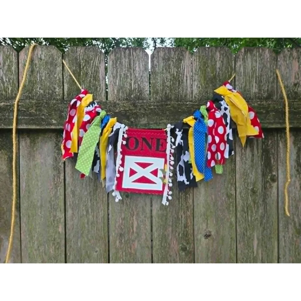 Etsy Farm Barn 1st Birthday High Chair Banner | ONE | Highchair | Barnyard
